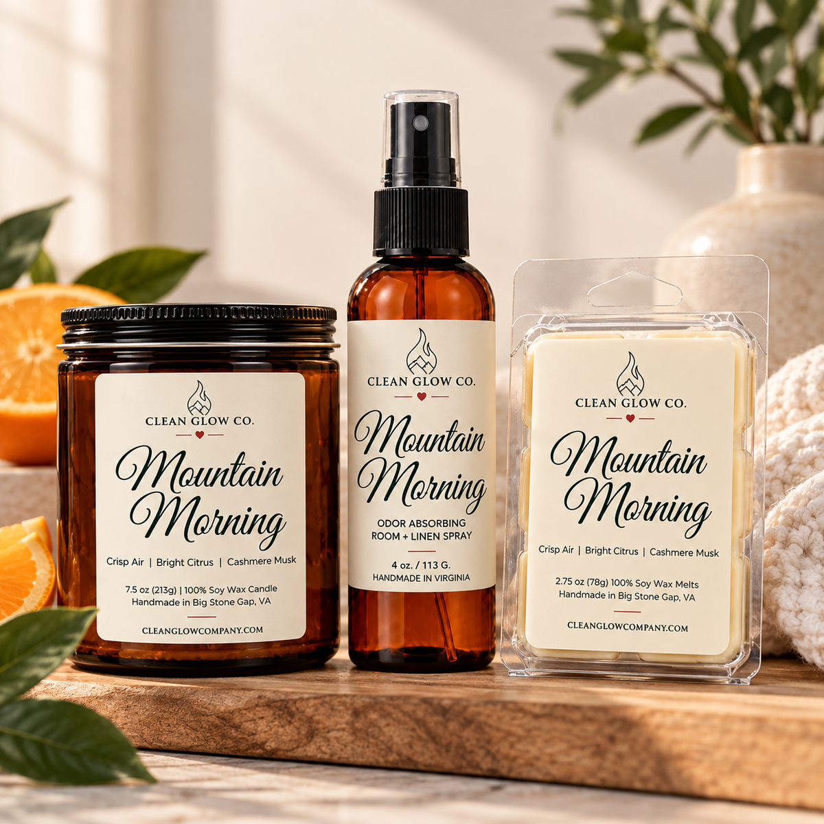 Mountain Morning Soy Wood Wick Candle