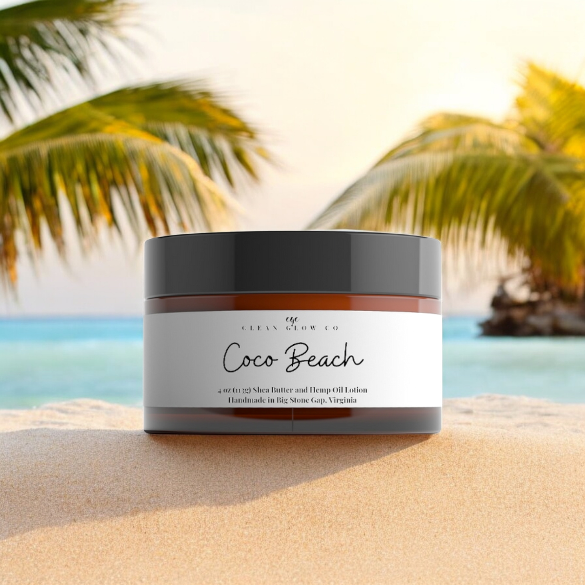 coconut palm lotion Coco Beach Shea Butter & Hemp Oil Lotion – Clean Glow Co