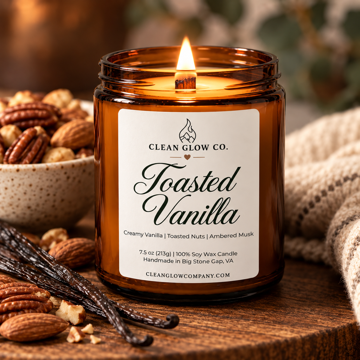 Toasted Vanilla Soy Wood Wick Candle