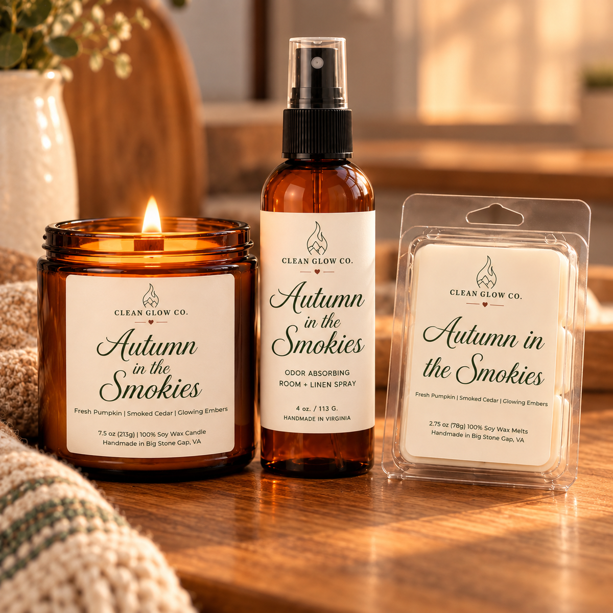 Autumn in the Smokies Odor Absorbing Room and Linen Spray
