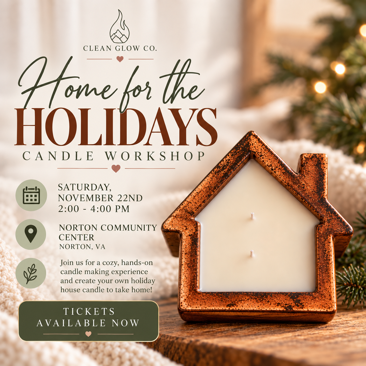 Home for the Holidays Candle Workshop | November 22