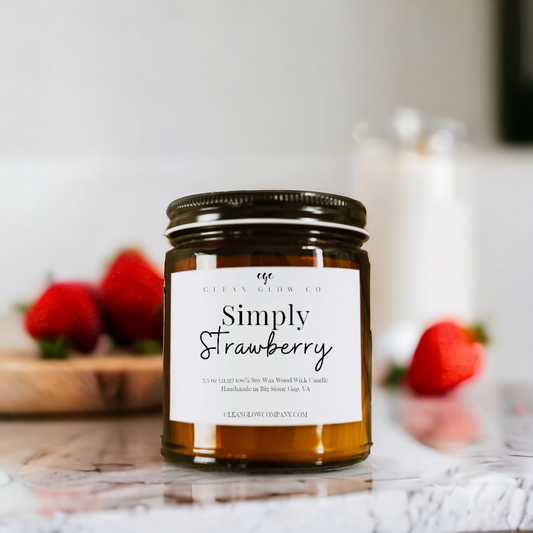 Simply Strawberry Soy Wood Wick Candle