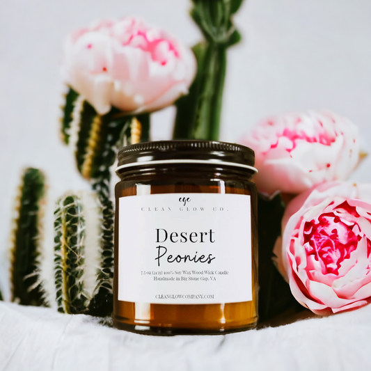 Desert Peonies Soy Wood Wick Candle
