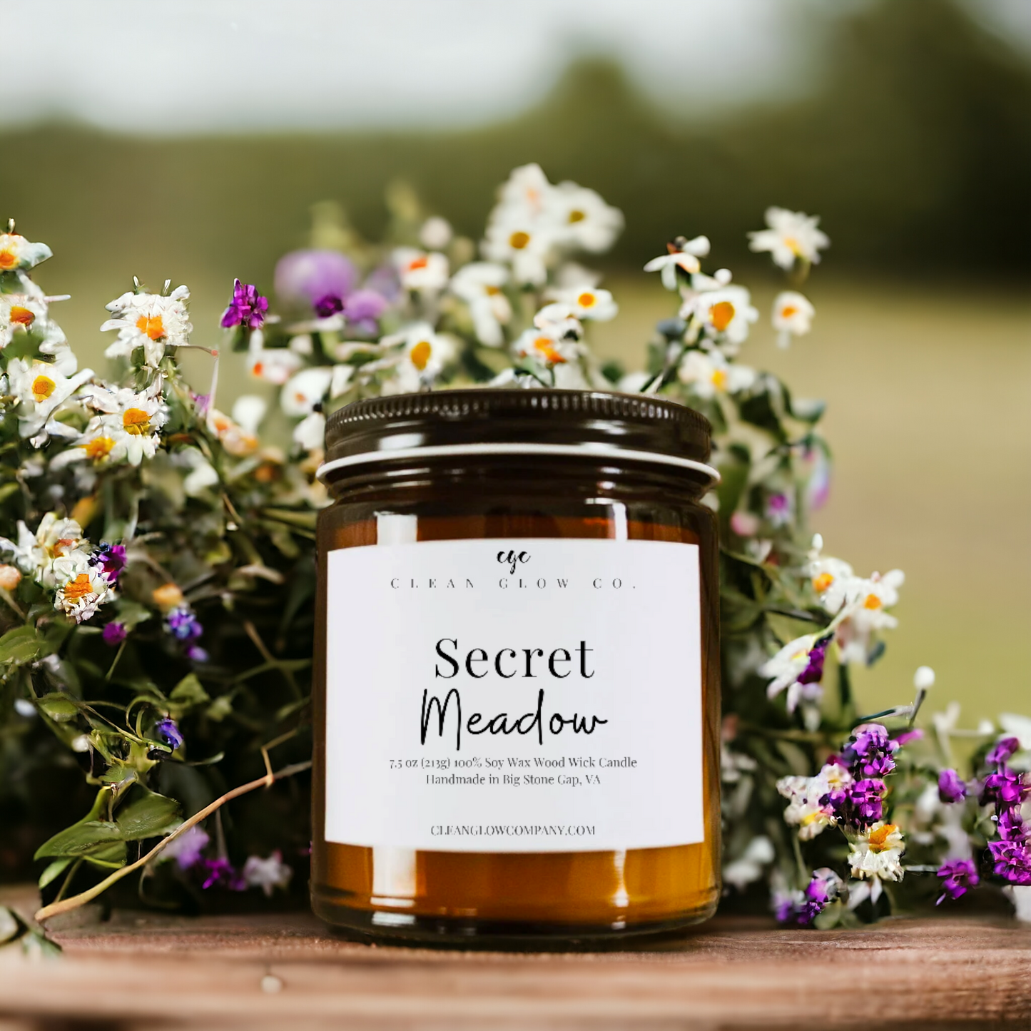 Secret Meadow Soy Wood Wick Candle