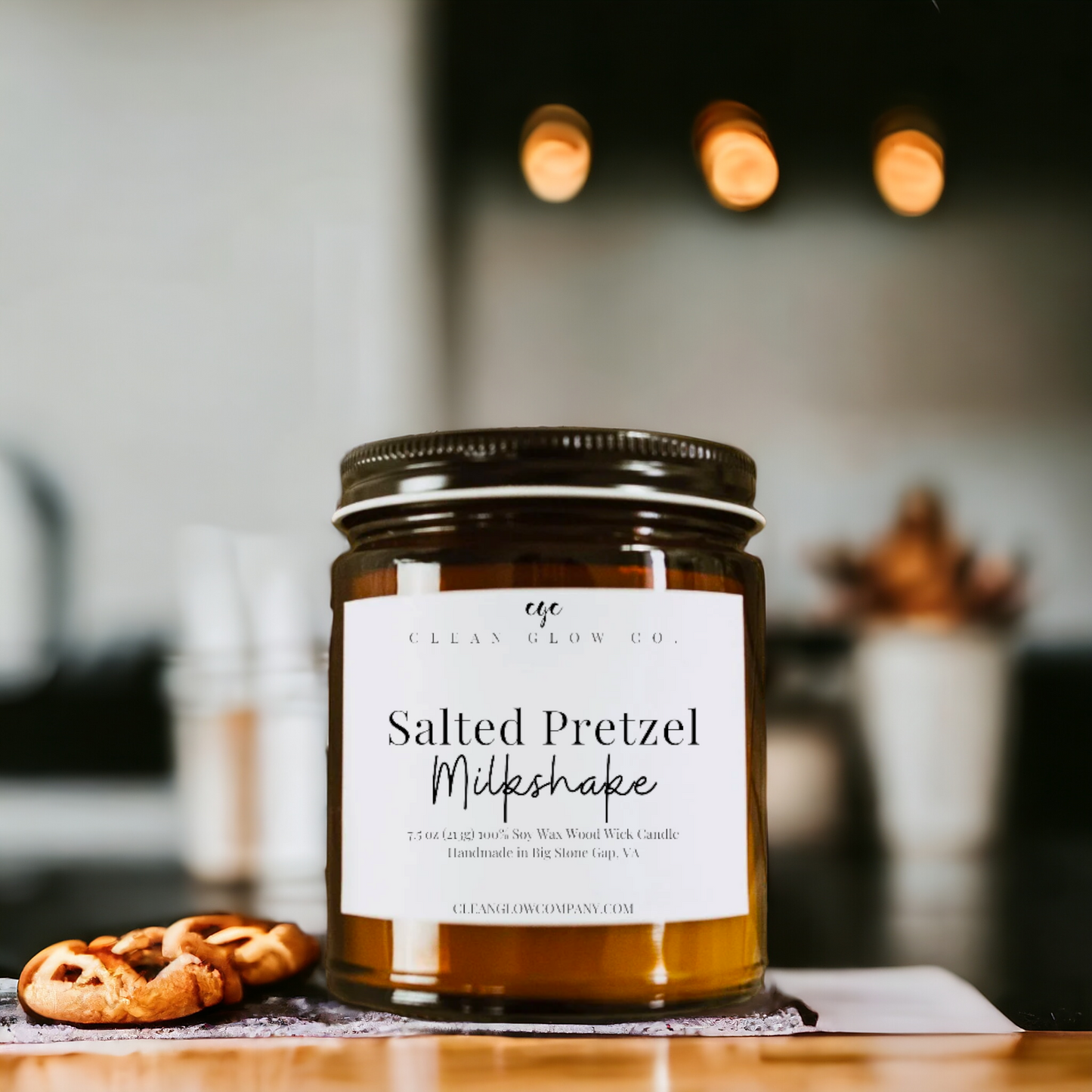 Salted Pretzel Milkshake Soy Wood Wick Candle