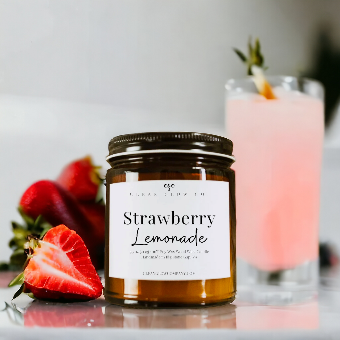 Strawberry Lemonade Soy Wood Wick Candle