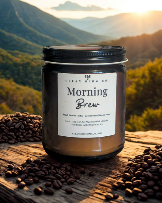 Morning Brew Soy Wax Wood Wick Candle | Clean Glow Co