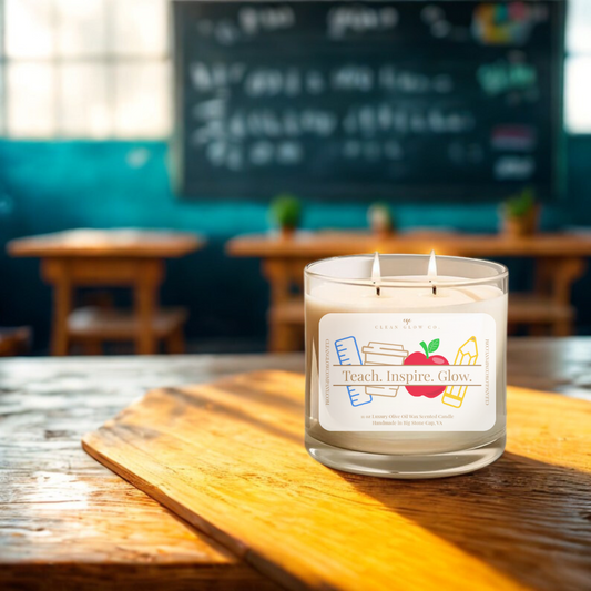 Teach. Inspire. Glow. Olive Oil Wax Candle | Clean Glow Co