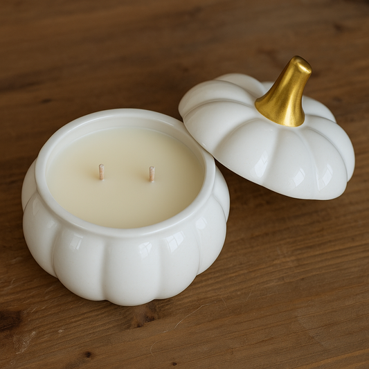 White Pumpkin Autumn Fluff Candle